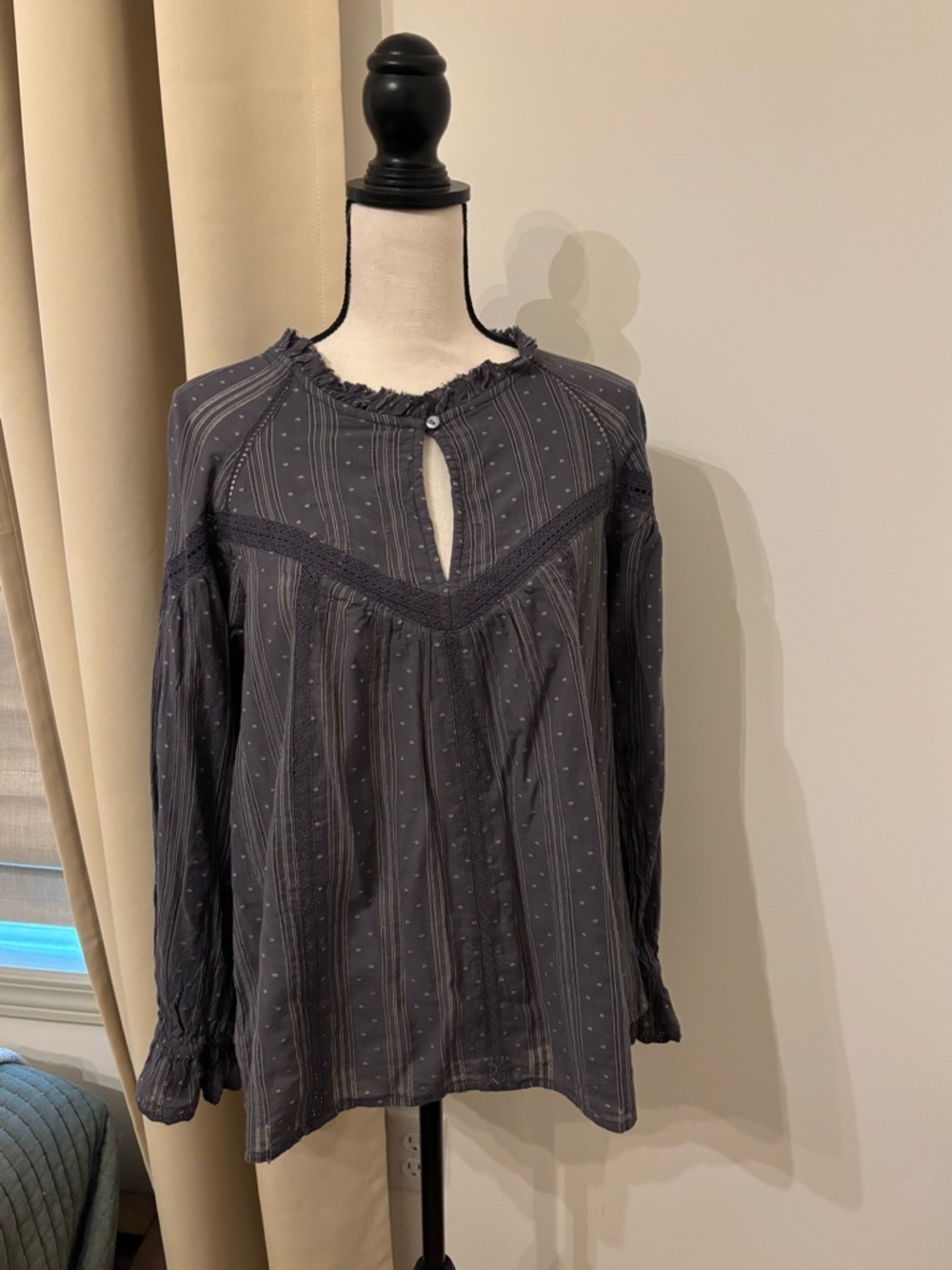 Sundance Charcoal Keyhole Peasant Tunic